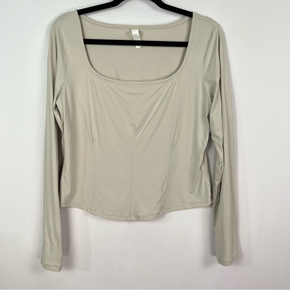 2/$30 Nordstrom Zella Square Neck Athletic Top Grey sz Large